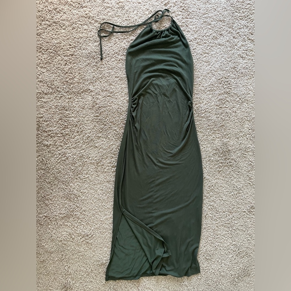 Long side slit backless dress